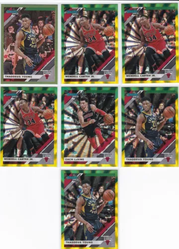 2019/20 Donruss Lot CHICAGO BULLS Green Flood (1), Green/Yellow Laser (6)