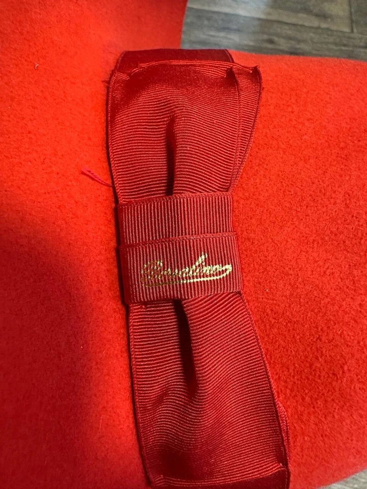 BORSALINO ALESSANDRIA red Hat Size 55 size 6 3/4 size 4 made in Italy - Image 3 of 4