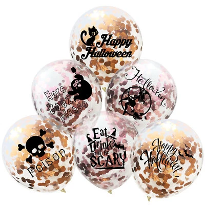 30.5cm Halloween Doré Rose Confettis Rempli Ballons Feuille Mariage Anniversaire - Photo 1/4