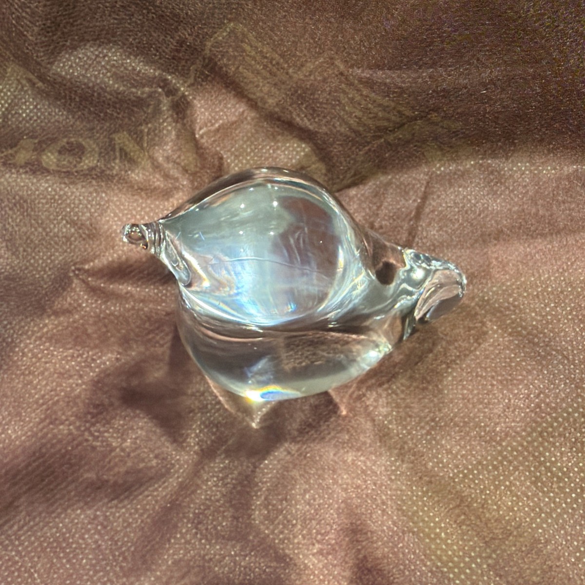 Vintage Signed Daum France Crystal Bird Peep Chick Art Glass 3