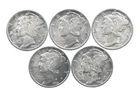 High Grade Lot 1937 1938 1934 1939 1939 Mercury Dime Collection *040