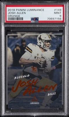 2018 PANINI LUMINANCE ORANGE #149 JOSH ALLEN ROOKIE RC 83/225 PSA 9