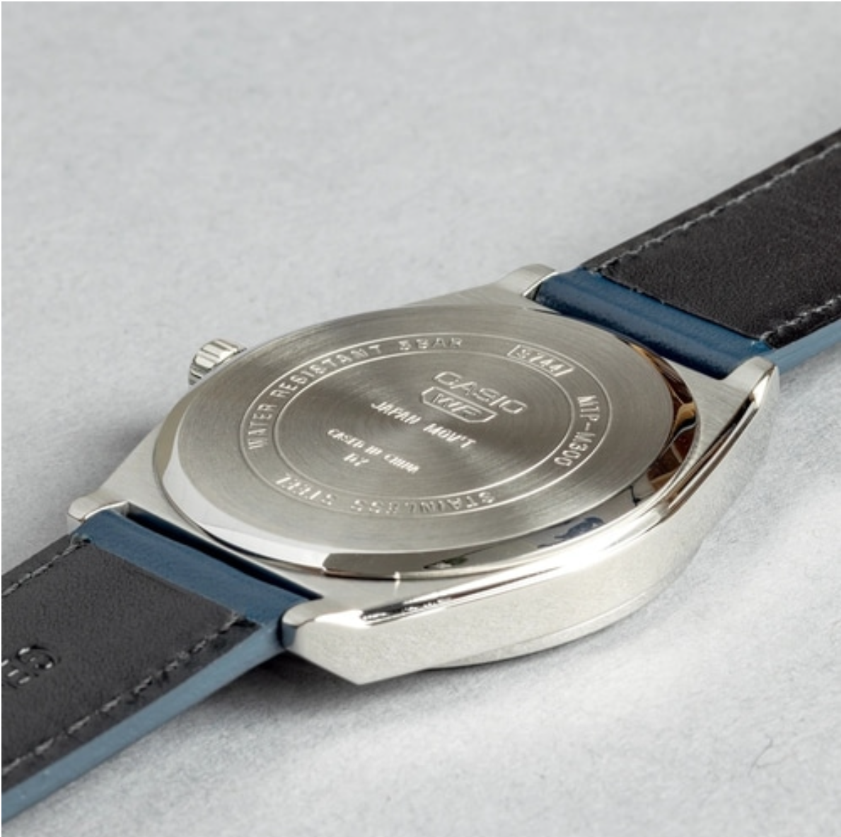 Casio MTP-M300L-7A Moon Phase Men's Watch White Dial Leather Strap