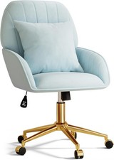 Home Office Desk Chair Comfy with Adjustable Swivel Wheels Modern Velvet Makeup
