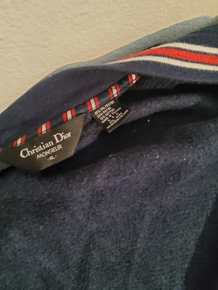 复古 90 年代 Christian Dior monsieur 夹克 尺寸 XL 蓝色 — 第 2/4 张图片