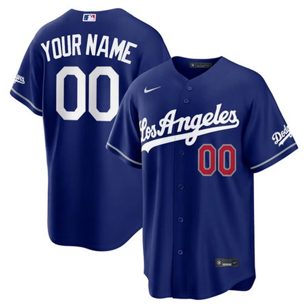 Custom Nike MLB LA Los Angeles Dodgers Alternate Stadium Stitched Blue Jersey