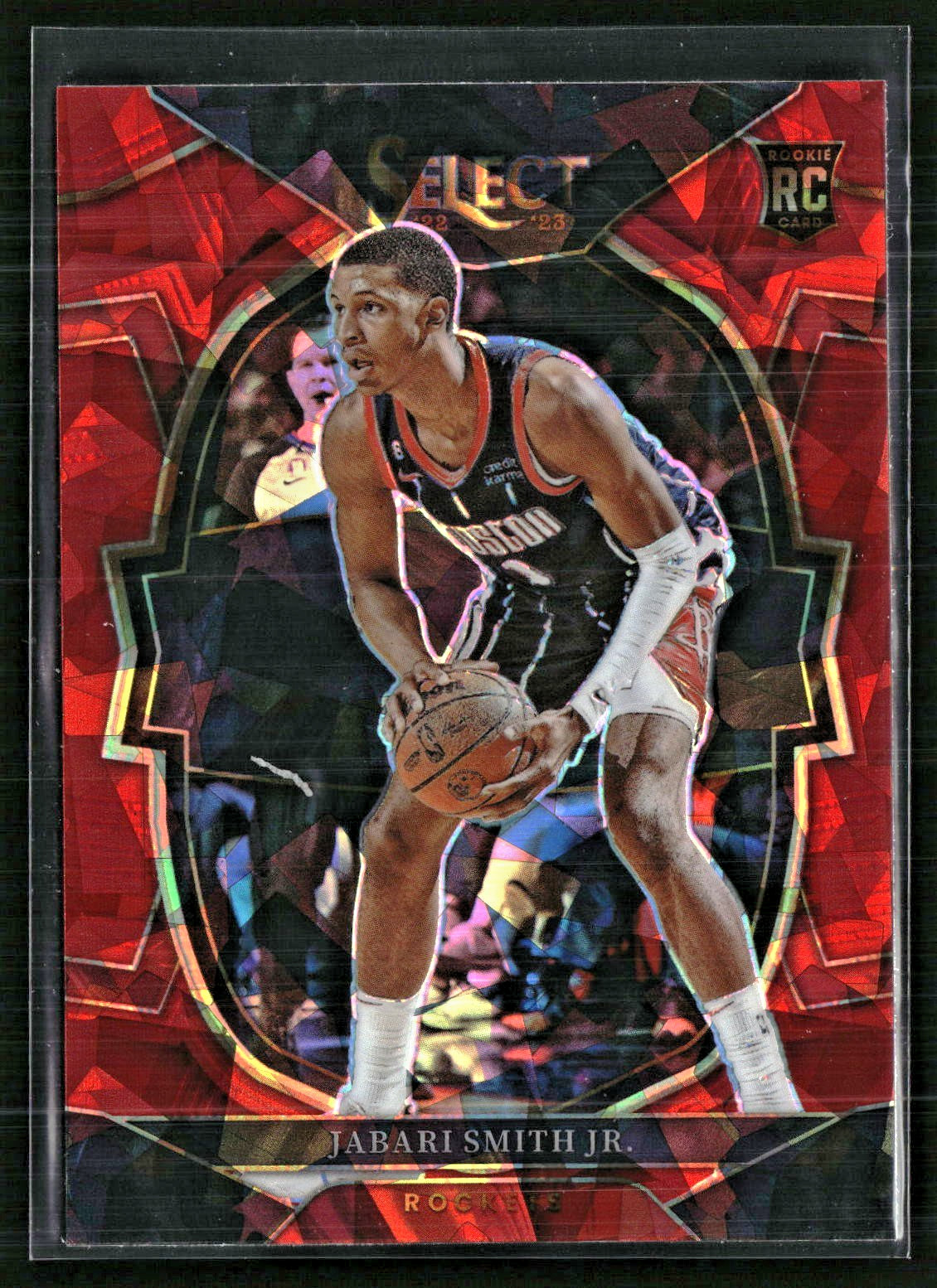 2022-23 Panini Select #69 Jabari Smith Jr. RC Concourse Red Cracked Ice Prizm
