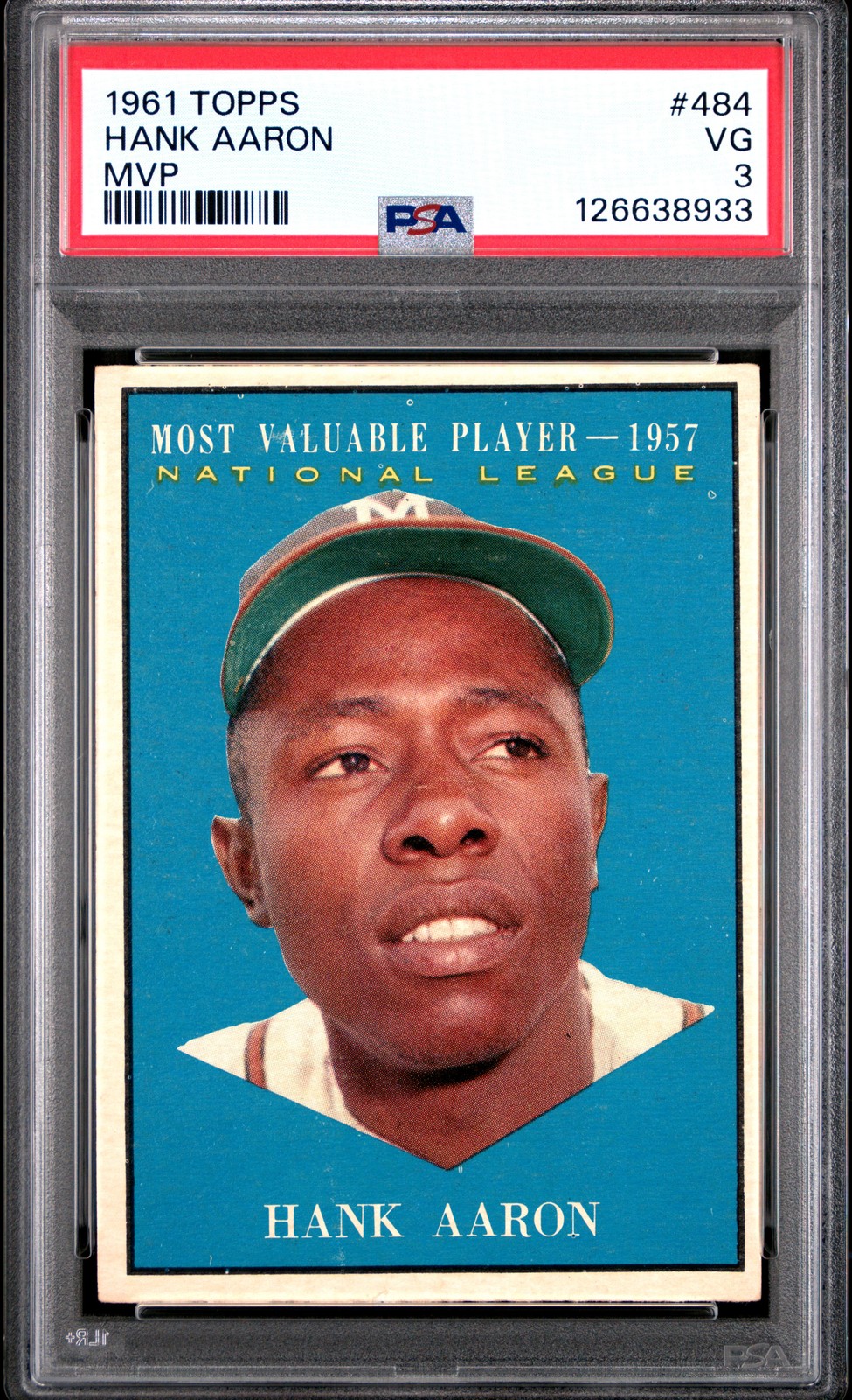 1961 TOPPS MVP #484 HANK AARON PSA 3