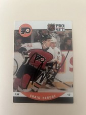 1990-91 Pro Set Craig Berube Hand Signed Auto Autograph Philadelphia Flyers Card
