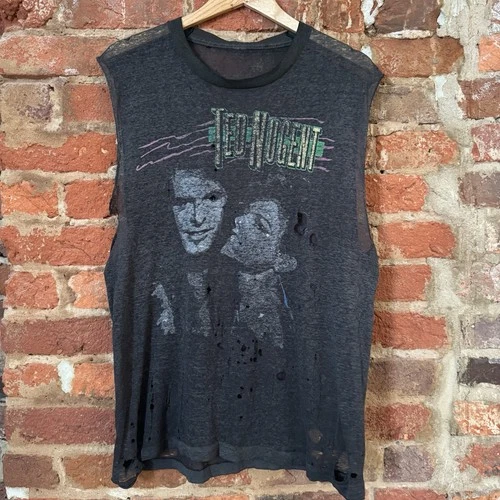 80s Burnout Paper Thin Thrashed Black Sleeveless T S 1980s vintage concert t-shirt, vintage, single stitch, B+ condition