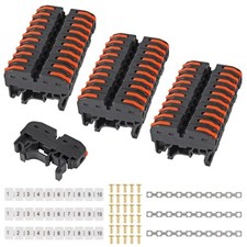 DIN Rail Terminal Blocks Kit, 30PCS Universal Compact Wire Wiring Black