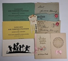 9 Teile: Briefe, Taufbriefe, Vermählung, Jähnert, Scherenschnitt Georg Plischke
