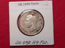 GREAT BRITAIN - 1949 ONE FLORIN  - PREDECIMAL COIN. Copper/nickel.