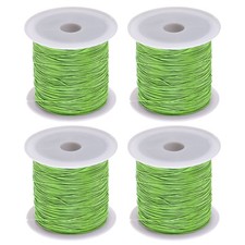 4 Rolls Nylon String Cord 45 Yards 0.4mm Beading Satin String, Grass Green
