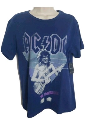 Lucky Brand Women s ACDC 74 Jailbreak T-SHIRT Blue Size S $40