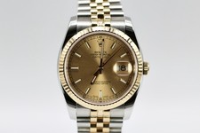 2014 Rolex Datejust 36mm 116233 Champagne Baton Dial Jubilee Bracelet B&P