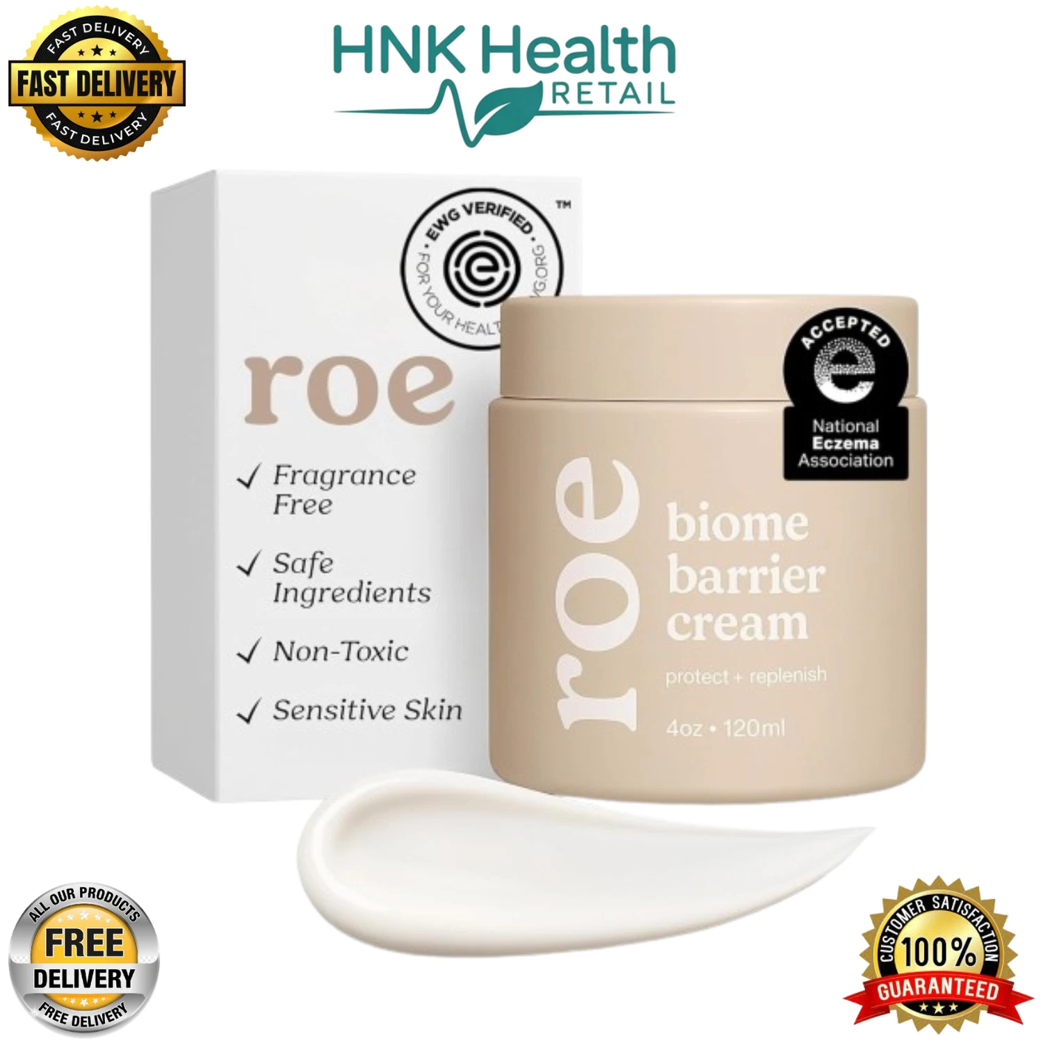 Roe Wellness Baby Cream Lotion Ointment – 4 oz | Non-Toxic Skincare for Babies
Opens in a new window
