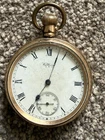 Vintage men’s Waltham Traveler 16S Pocket Watch Gold Filled Case Ticking 1918