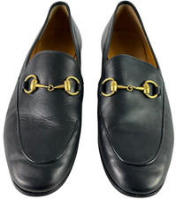 GUCCI 404069 Jordan Horsebit Black Leather Women's Loafers 35 - 5US