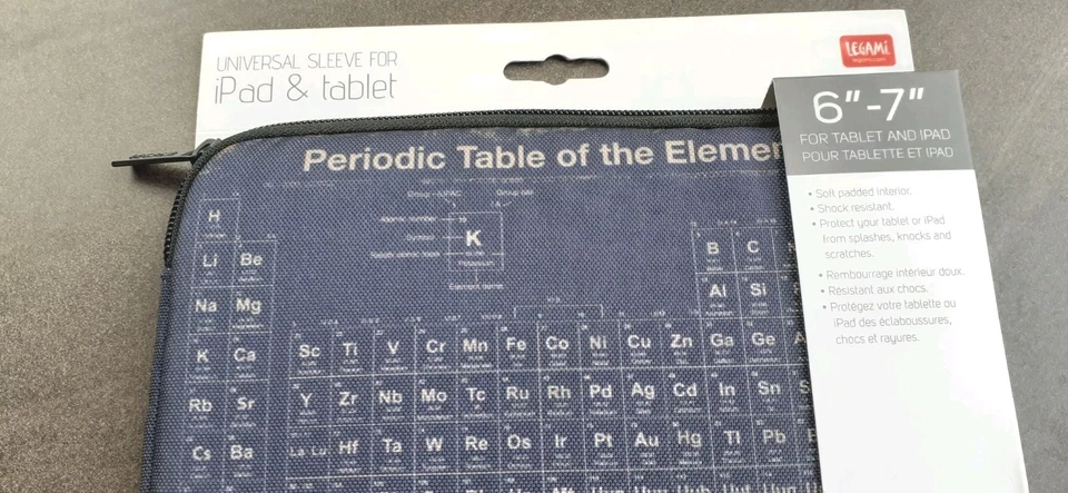 Legami Universal Sleeve 6" 7" iPad & Tablet Periodic Table of Elements NEW - Image 2 of 3
