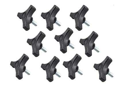 10PCS 3/8-16 Male Thread Wing Nut Knob 2 Inch Diameter with 1.3 Inch Long Thread