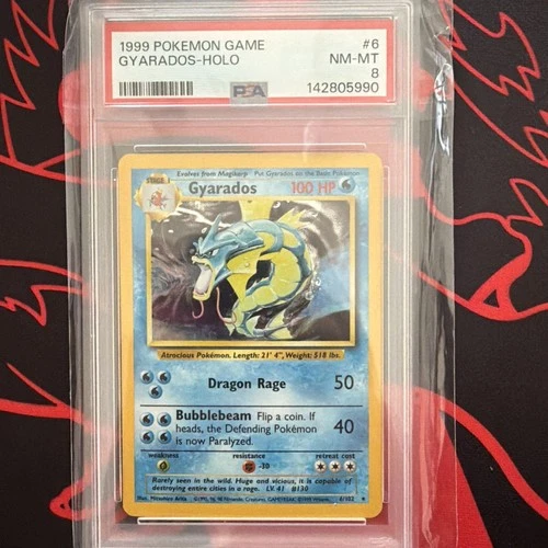 1999 Pokemon Base Set Holo Gyarados #6 PSA 8 NM-MT