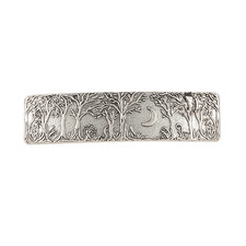 Hair Clip Large Hand Crafted Metal Barrette French Hair Clip Vintage SILVER