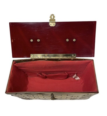 Vintage Dorset Rex Fifth Avenue Basket Weave Gold Metal Burgundy