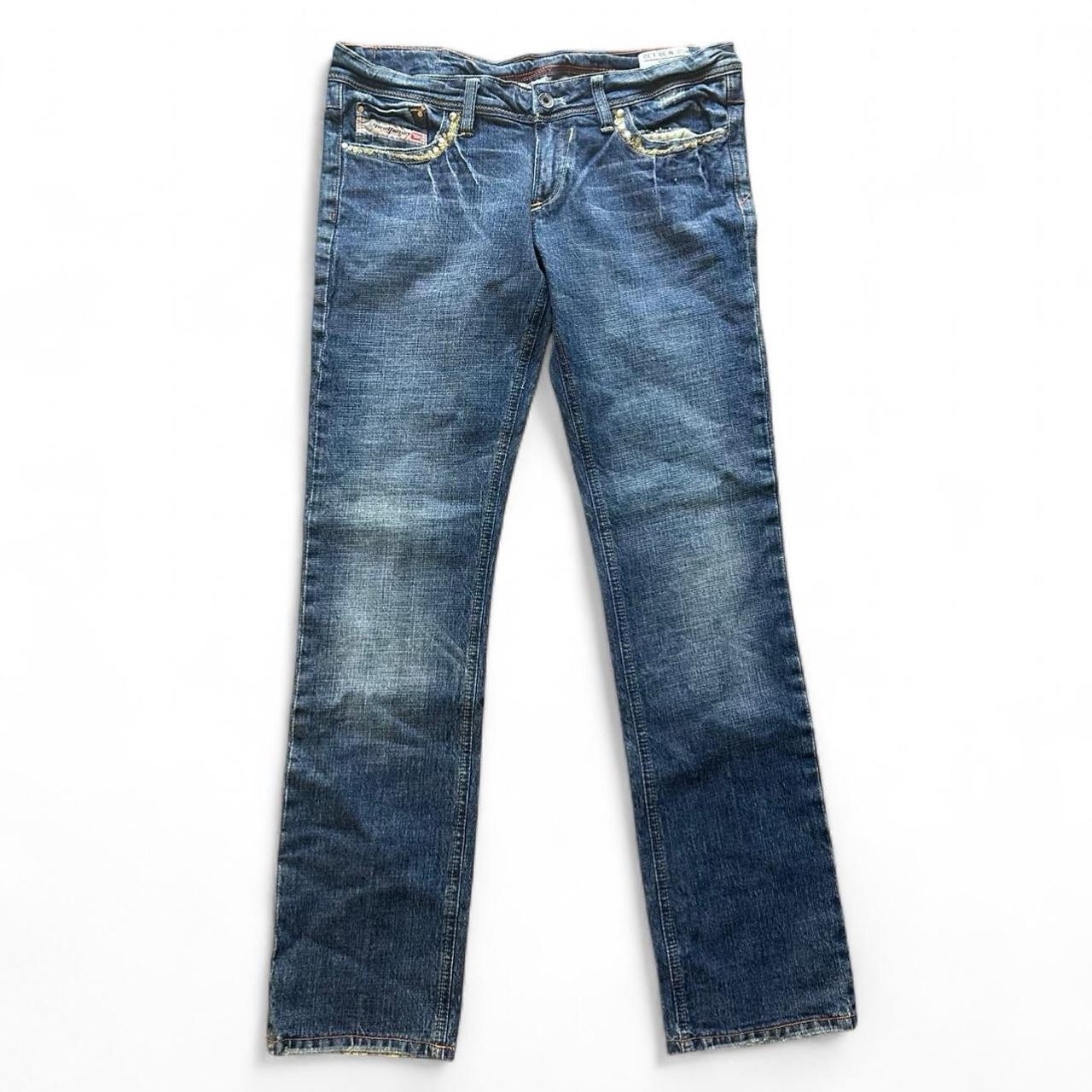 Vintage Y2K Diesel Women Fits 30x32 Lowky   Low-Rise Straight Leg Jeans Italy