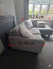 L shape Detachable Grey Corner 3-Seater Sofa