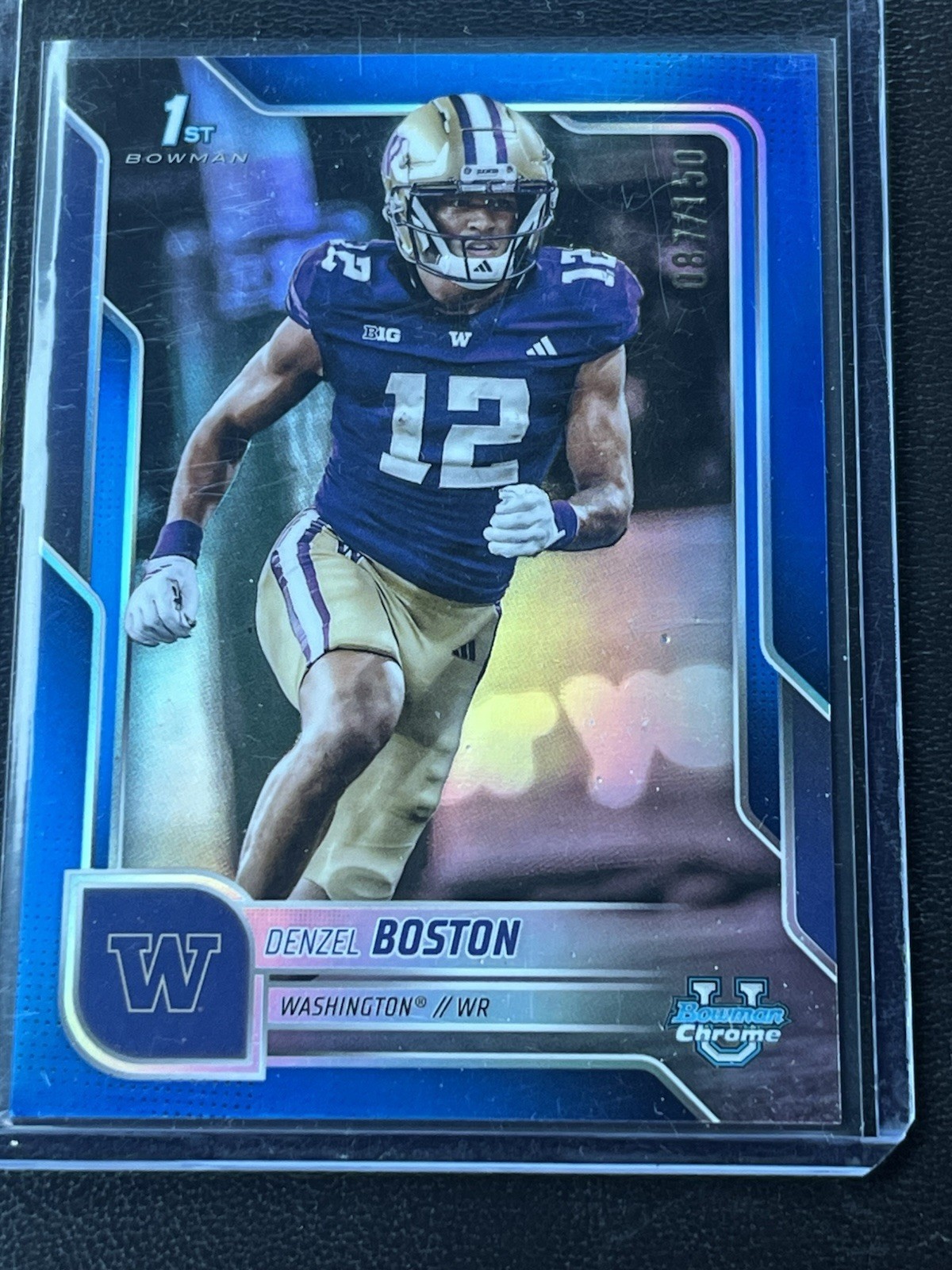 2025 Bowman U Chrome Football Denzel Boston 1st #34 Blue Refractor  /150