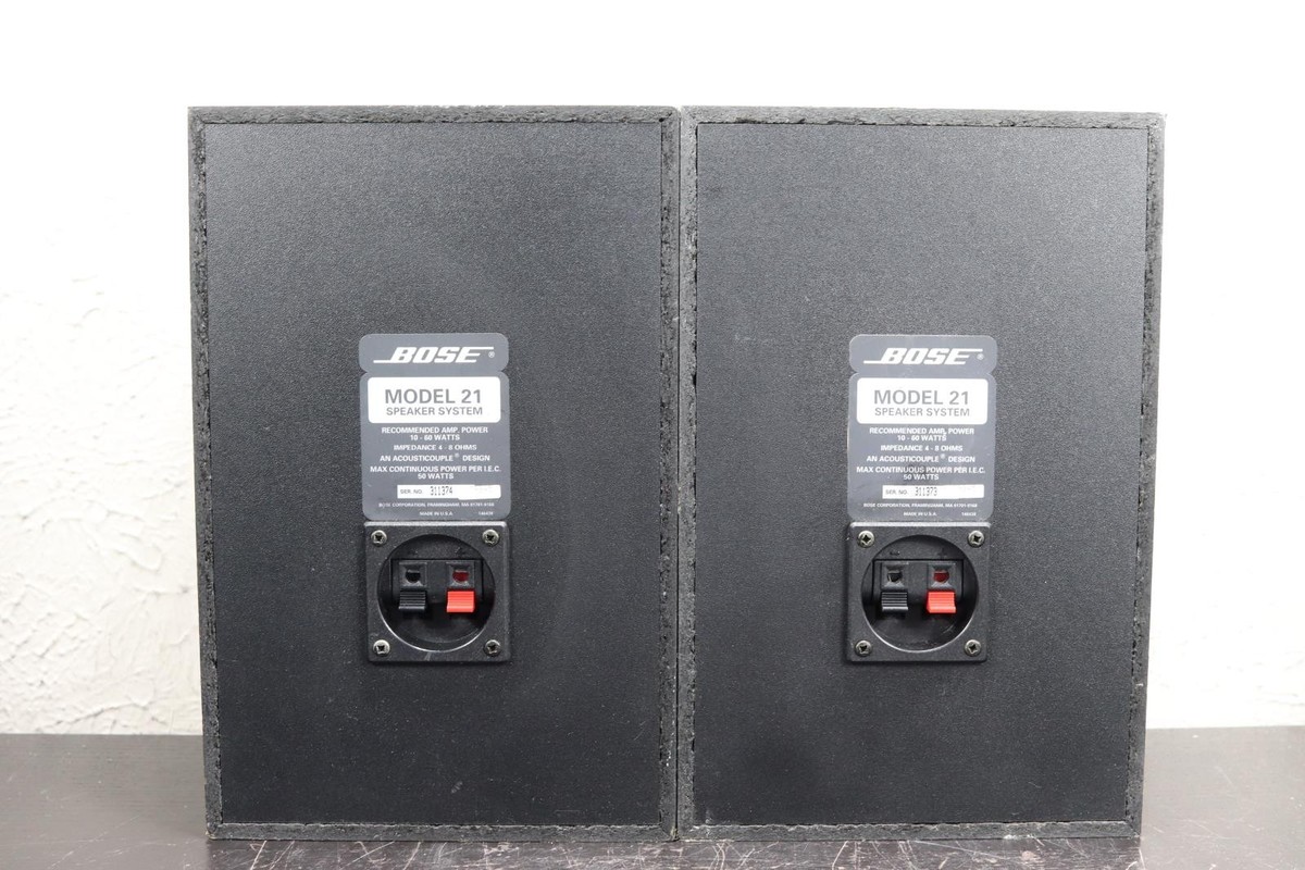 BOSE Model 21 Speaker System Book Shelf Left & Right Pair Black
