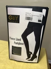 G & Y Fleece Lined Pantyhose Black And Navy Blue XL