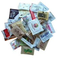 60+ Different Sugar Packets/Tube From Restaurants, Café, Hotels, Airlines