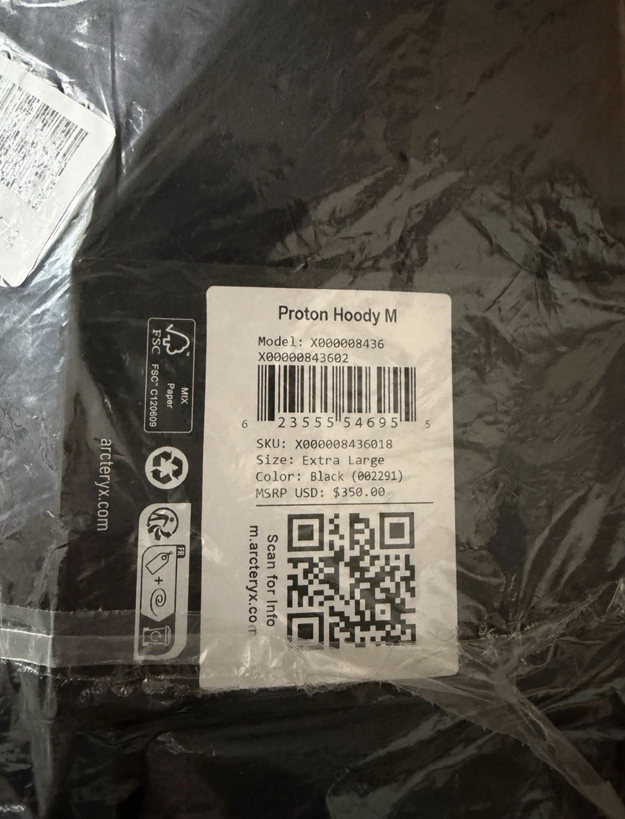 Arc’teryx Proton Hoody Men’s Color Black Size XL Brand New thumbnail 4