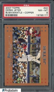 2007 Topps Copper Bush Mantle #40 Derek Jeter Yankees HOF PSA 8 NM MT