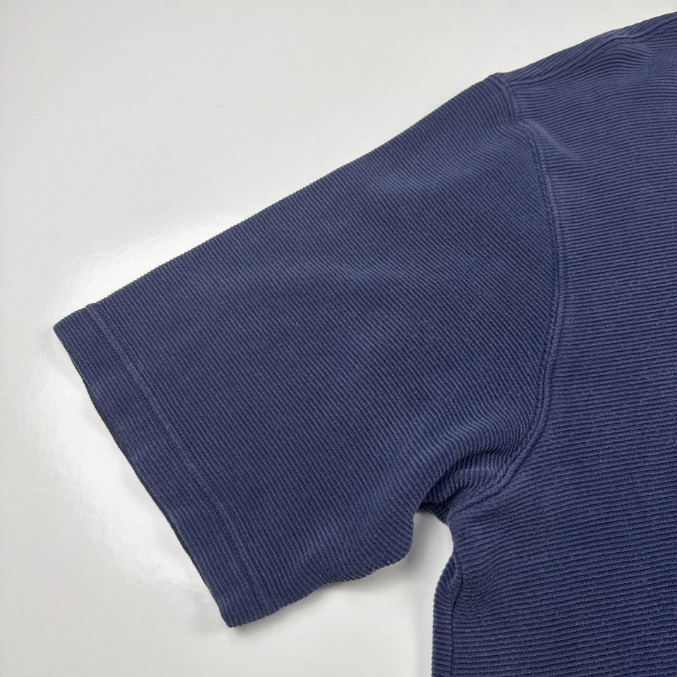 Camisa de manga corta azul mezcla de seda Johnston & Murphy para hombre talla L Foto 4 de 4