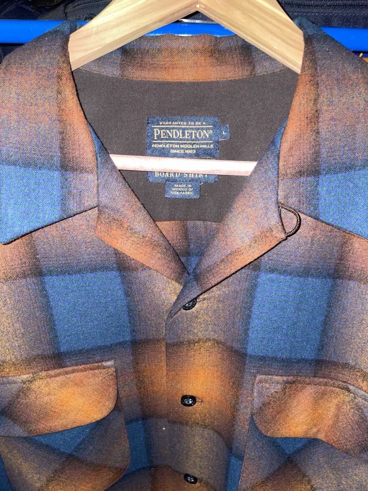 Pendleton Board Shirt Men’s Large Loop Collar - image 3