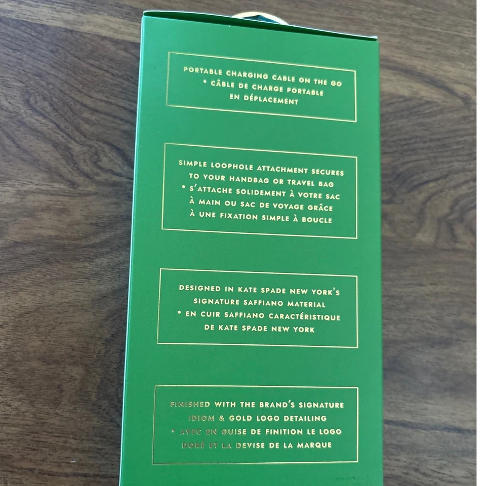 Cable de carga portátil Kate Spade New York para iPhone iPad iPod NUEVO niño universitario Foto 2 de 4