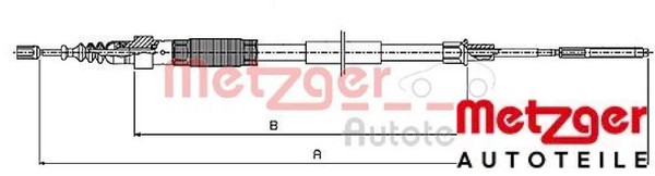 Metzger 10.7408 Seilzug FüR Feststellbremse Handbremsseil Bremsseil FüR VW-image