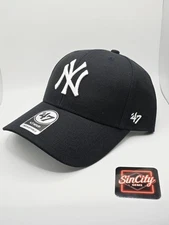 '47 Brand New York Yankees MLB On Field Replica MVP Cap Adjustable Black Hat