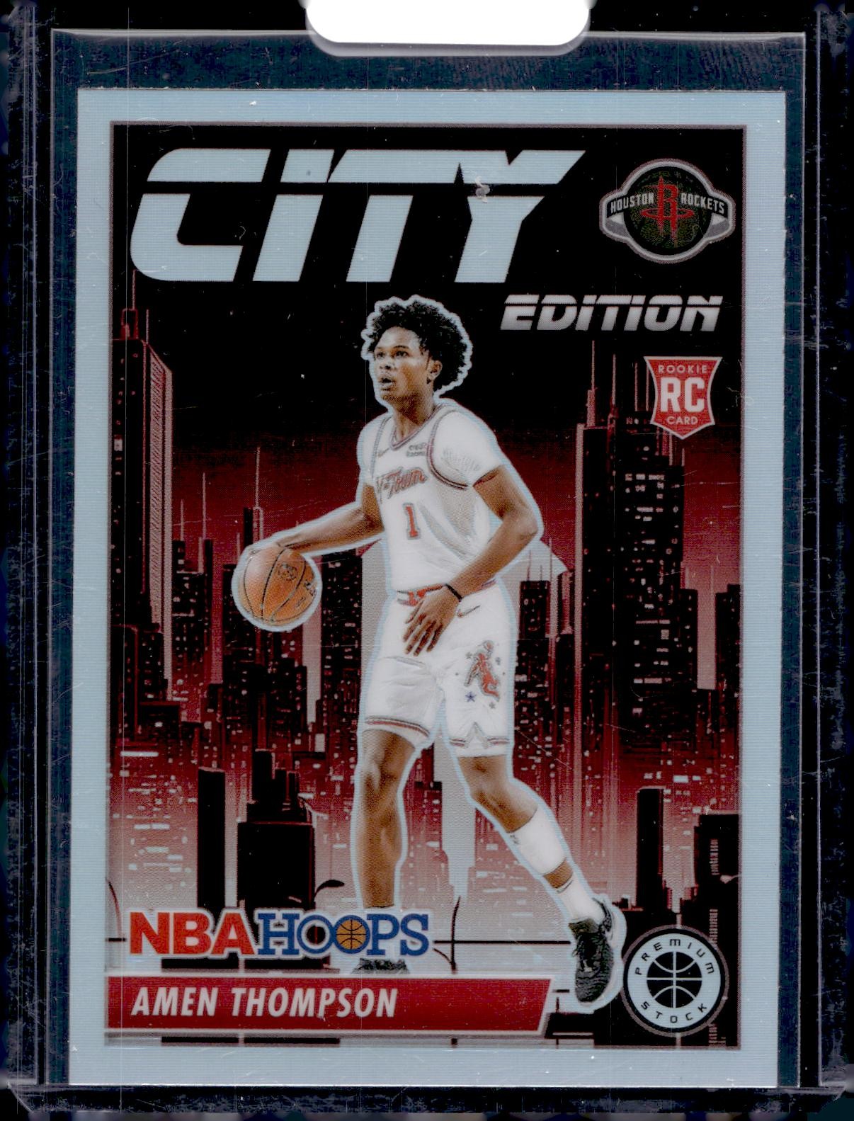 2023-24 Hoops Premium Stock #14 Amen Thompson City Edition Silver Prizm