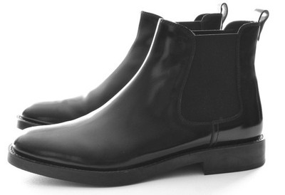 Tod's Chelsea Black Gloss leather boots size 38.5 Mint Cond