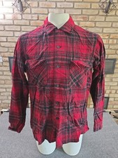 Pendleton Vtg 70s Red Plaid Wool Loop Collar Board Shirt Mens Sz Lg Gorpcore USA