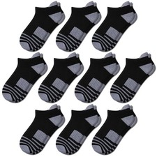 10 Pairs Boys Socks Ankle Athletic Socks For Boys 4-7 7-10 10-12 Years Old Wi...