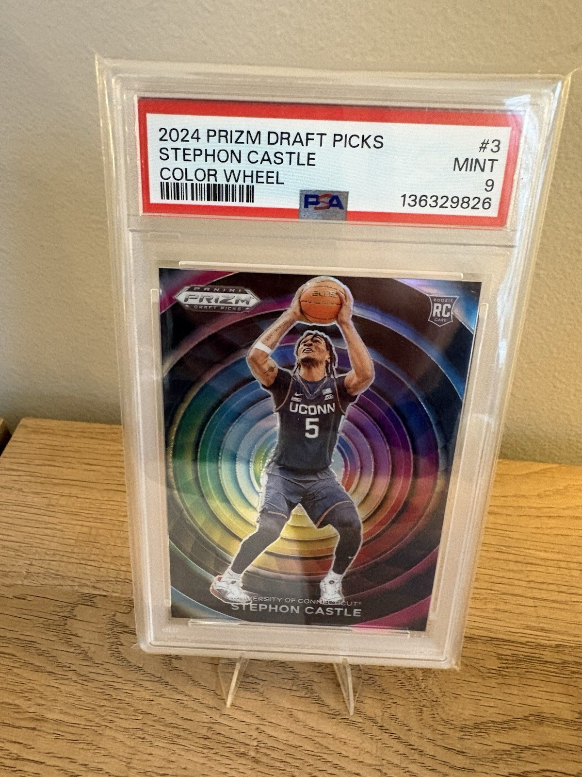 2024 Prizm Draft Picks Collegiate Stephon Castle Color Wheel SSP RC #3 PSA 9