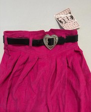 NWT Vintage 90s Sister Sister Magenta Pink Corduroy Pants Heart Belt Size 12