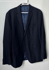 Kenneth Cole Reaction Mens Navy Blue Long Sleeve Two-Button Blazer Size 42R