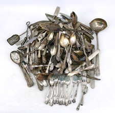 20lbs Bulk Lot of Antique & Vintage Silverplate Flatware + Specialty Pieces
