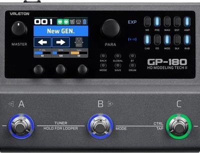 Valeton GP-180 Guitar Multi Effects Processor, 3 Footswitch Pedal, Built-in Batt